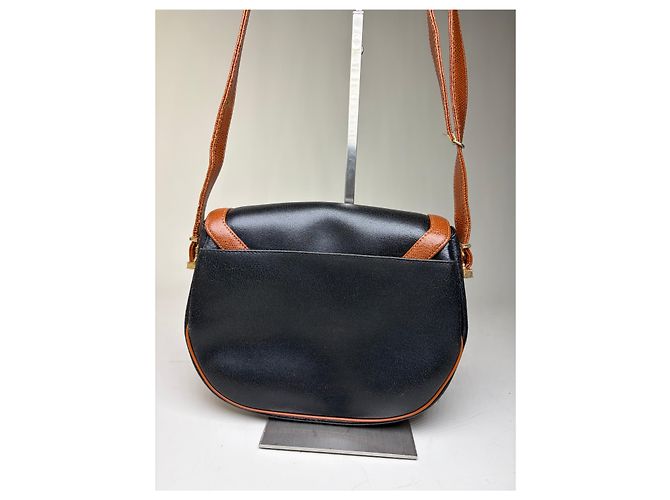 Givenchy Vintage Leder-Crossbody-Bag mit Klappe Schwarz Braun - Ansicht 15