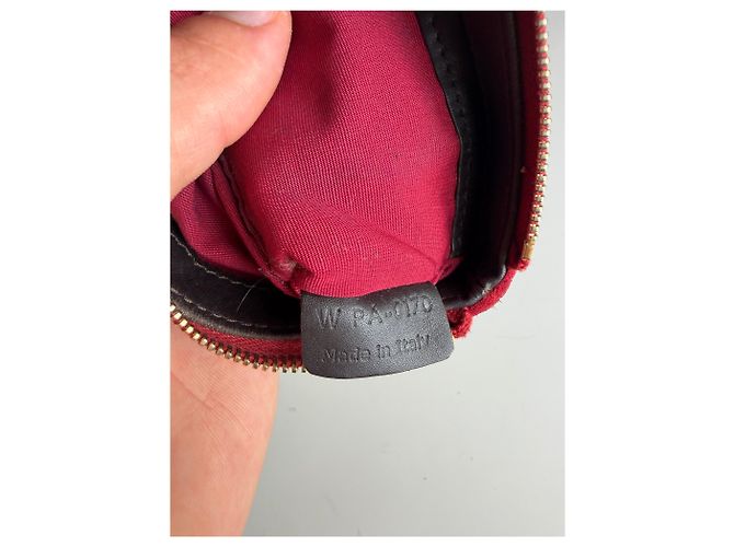 Céline Pouch con zip Vintage Celine effetto scamosciato Rosso Oro - vista 6