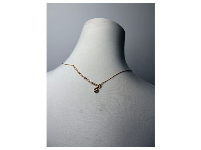 Collana Vintage Courreges Effetto Opale Blu Tono Oro D'oro - vista 2
