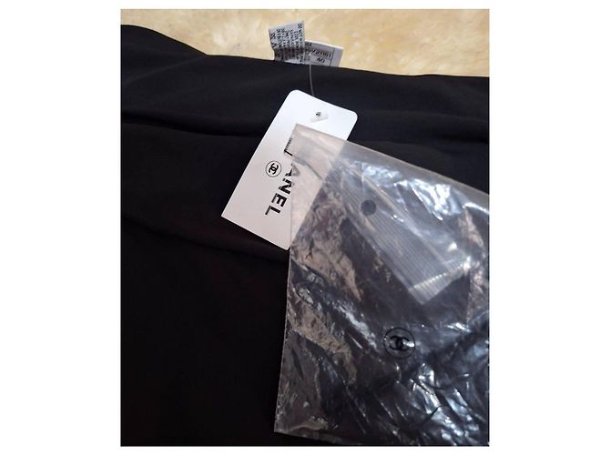 Top asimétrico de seda negra Chanel Negro - vista 4