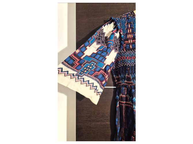 Ba&Sh Maxikleid mit geometrischem Print Weiß Rot Blau - Ansicht 12