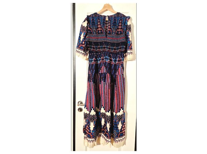 Ba&Sh Maxikleid mit geometrischem Print Weiß Rot Blau - Ansicht 6