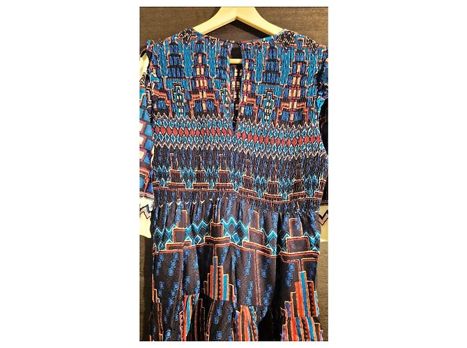 Ba&Sh Maxikleid mit geometrischem Print Weiß Rot Blau - Ansicht 8