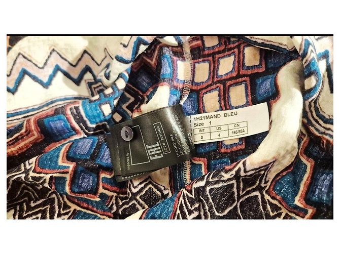 Ba&Sh Maxikleid mit geometrischem Print Weiß Rot Blau - Ansicht 9