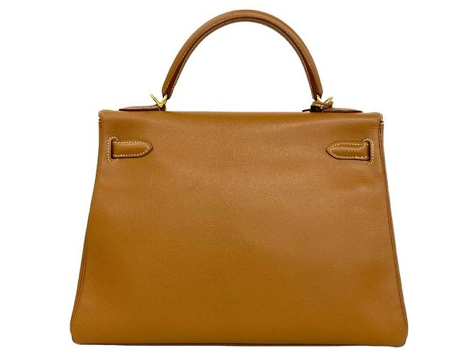 Hermès Borsa HERMES Kelly 32 in pelle Courchevel Marrone - vista 3