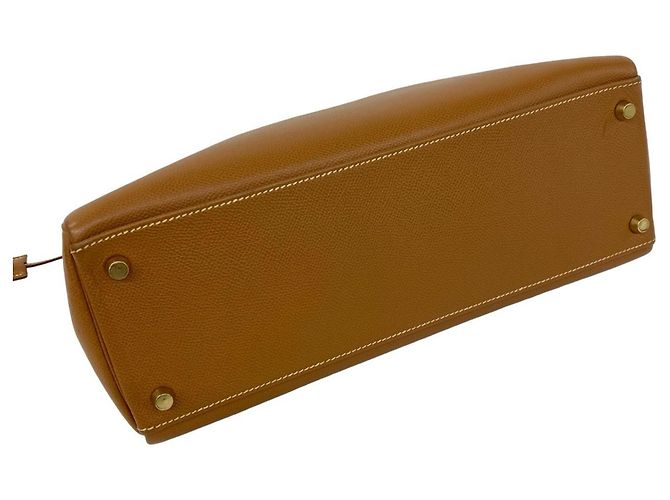 Hermès Borsa HERMES Kelly 32 in pelle Courchevel Marrone - vista 7