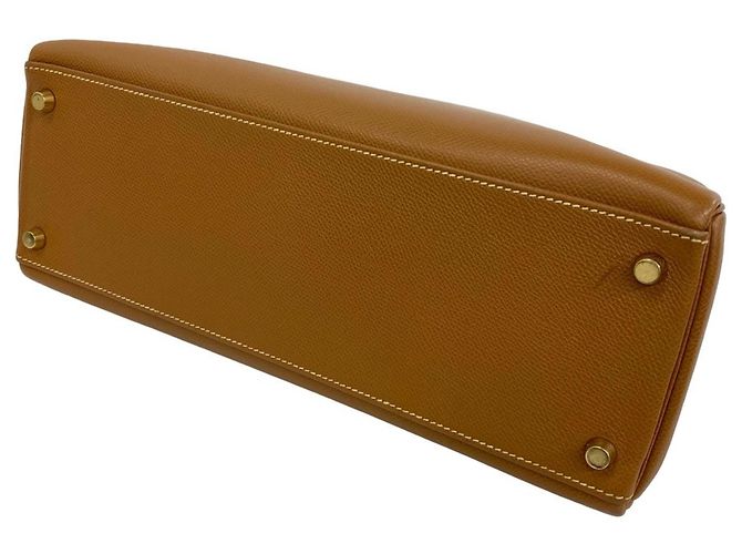 Hermès Borsa HERMES Kelly 32 in pelle Courchevel Marrone - vista 8