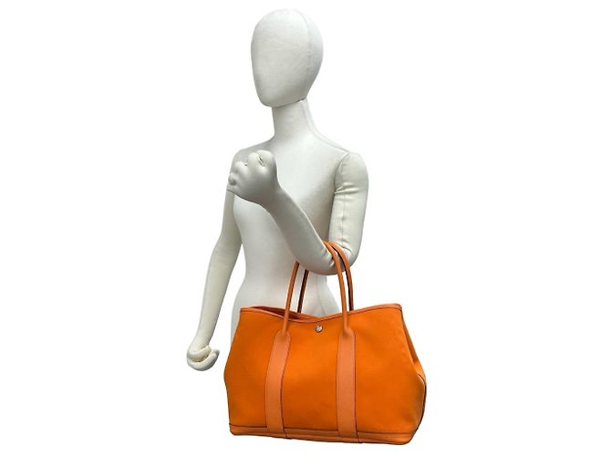 Hermès Borsa Hermes Garden Party MM in Orange Arancione - vista 2