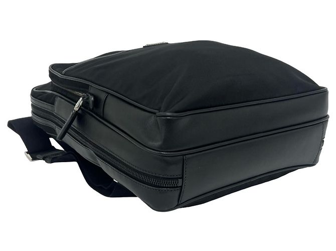 Saffiano Mochila Prada de nailon Tessuto con logotipo triangular metálico Negro - vista 7