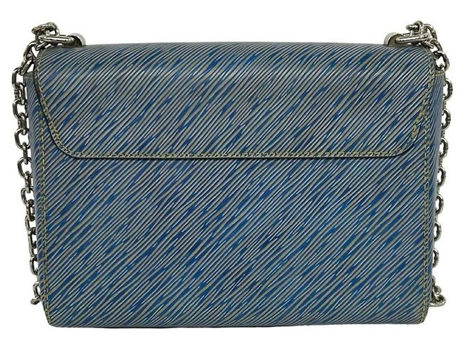 Borsa a tracolla con catena Louis Vuitton Twist MM in pelle Epi Denim Blu - vista 3