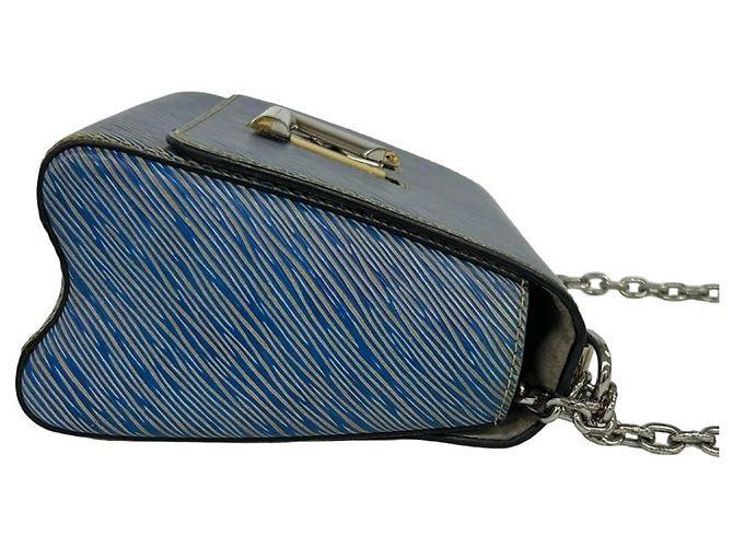 Borsa a tracolla con catena Louis Vuitton Twist MM in pelle Epi Denim Blu - vista 6