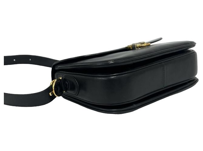 Céline Celine Vintage Schultertasche aus Leder in Schwarz - Ansicht 7