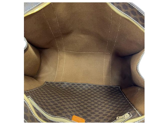 Céline Borsa Tote CELINE Vintage Macadam Blazon Pattern Triomphe in pelle Marrone - vista 10