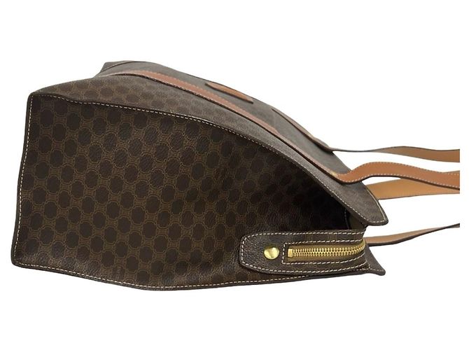 Céline Borsa Tote CELINE Vintage Macadam Blazon Pattern Triomphe in pelle Marrone - vista 6