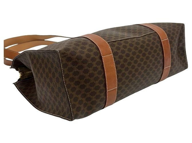 Céline Borsa Tote CELINE Vintage Macadam Blazon Pattern Triomphe in pelle Marrone - vista 7