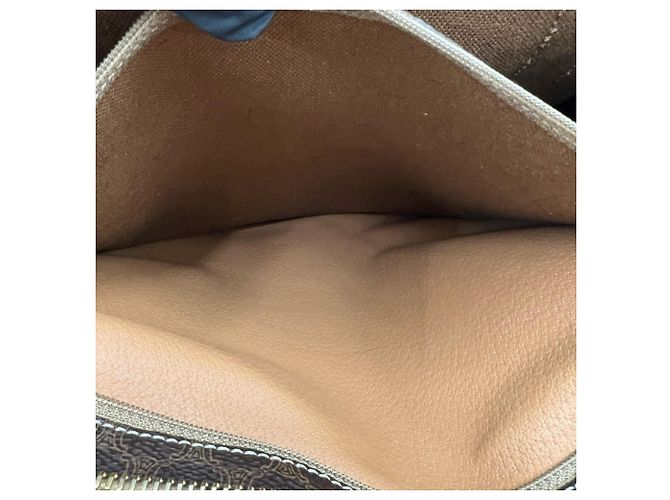Céline Borsa Tote CELINE Vintage Macadam Blazon Pattern Triomphe in pelle Marrone - vista 9