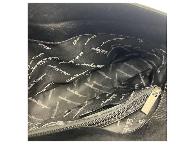 Gancini Borsa in pelle nera Salvatore Ferragamo Nero - vista 10