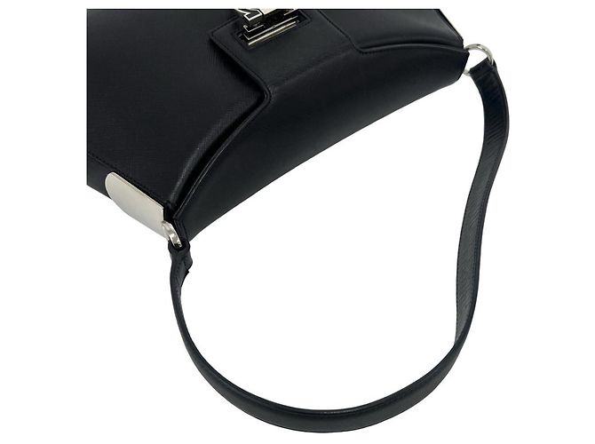 Gancini Borsa in pelle nera Salvatore Ferragamo Nero - vista 4