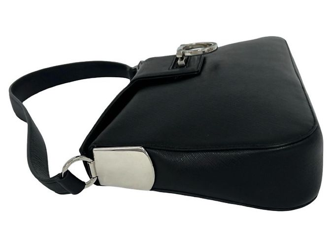 Gancini Borsa in pelle nera Salvatore Ferragamo Nero - vista 5