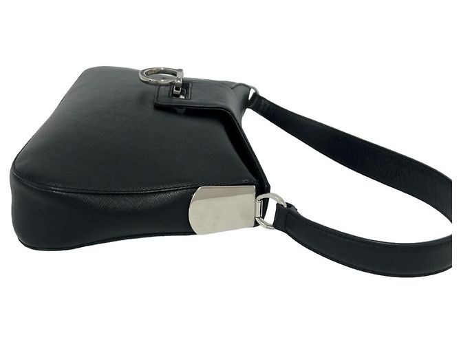 Gancini Borsa in pelle nera Salvatore Ferragamo Nero - vista 6