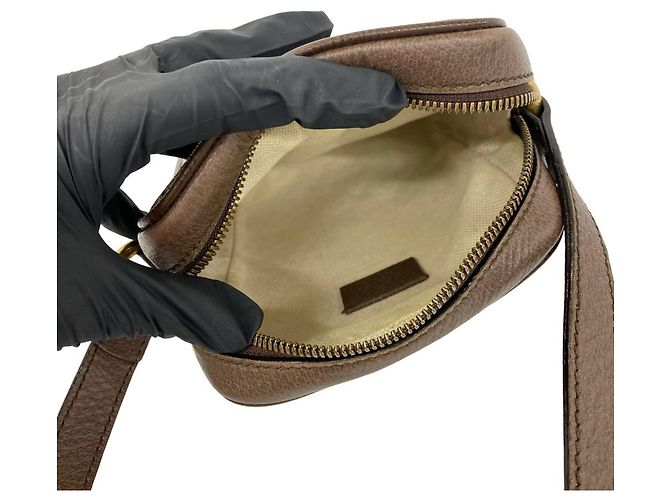 Borsa a tracolla/Pouch in pelle GUCCI Ophidia Sherry Line Marrone Rosso Verde - vista 9