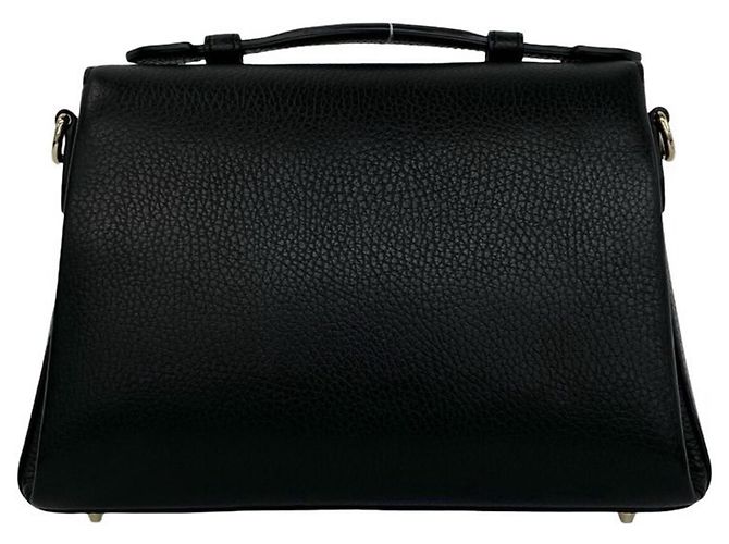 GUCCI Schultertasche aus Leder mit Interlocking G Hardware Schwarz - Ansicht 3