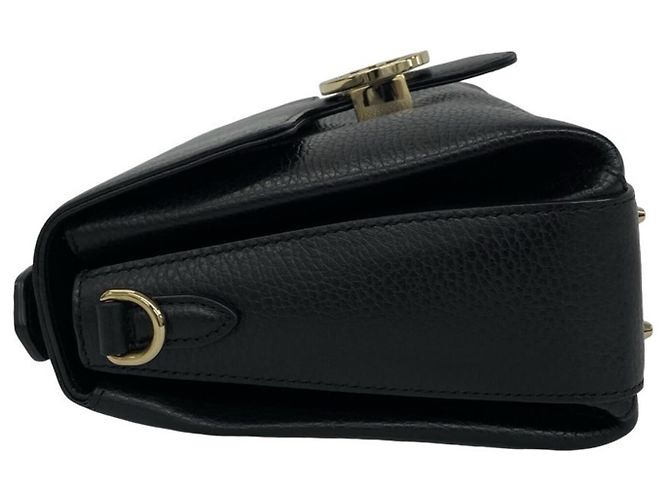 GUCCI Schultertasche aus Leder mit Interlocking G Hardware Schwarz - Ansicht 5
