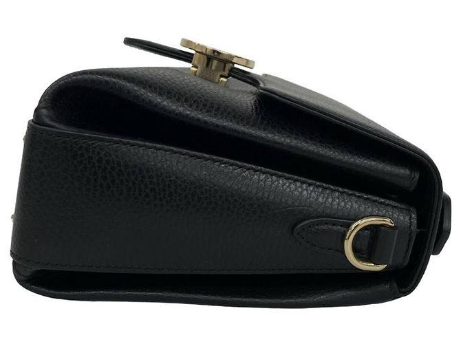 GUCCI Schultertasche aus Leder mit Interlocking G Hardware Schwarz - Ansicht 6