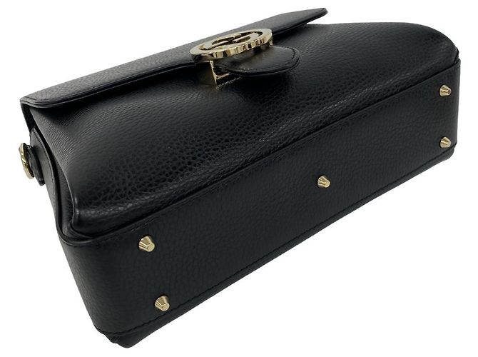 GUCCI Schultertasche aus Leder mit Interlocking G Hardware Schwarz - Ansicht 7