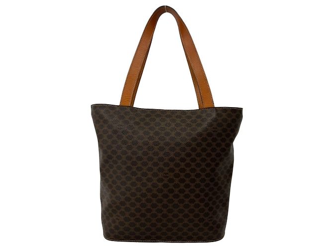 Céline CELINE Vintage Macadam Muster Tote Bag mit Triomphe Logo Braun - Ansicht 3