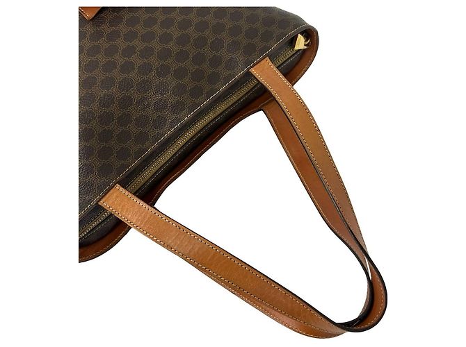 Céline CELINE Vintage Macadam Muster Tote Bag mit Triomphe Logo Braun - Ansicht 4