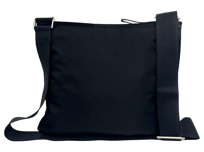 Borsa a tracolla in nylon con logo triangolare Prada Nero - vista 3