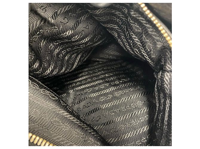Tote Borsa in nylon Tessuto e pelle con logo Prada Nero - vista 10