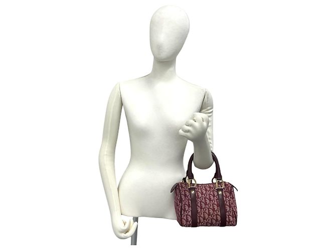 Borsa Mini Boston Christian Dior Rosso Bordò - vista 2