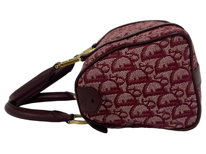 Borsa Mini Boston Christian Dior Rosso Bordò - vista 5