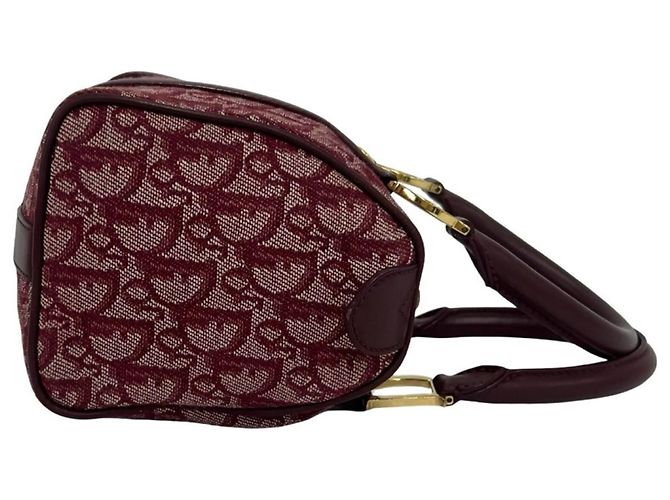 Borsa Mini Boston Christian Dior Rosso Bordò - vista 6