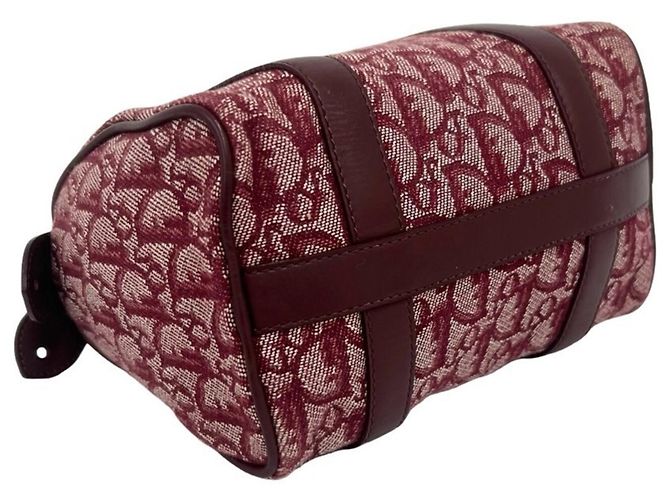 Borsa Mini Boston Christian Dior Rosso Bordò - vista 7