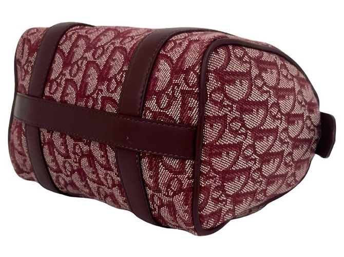 Borsa Mini Boston Christian Dior Rosso Bordò - vista 8