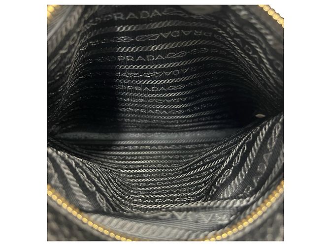 Borsa Tote in pelle con logo impresso Prada Nero - vista 10