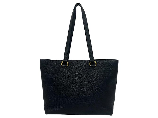 Borsa Tote in pelle con logo impresso Prada Nero - vista 3