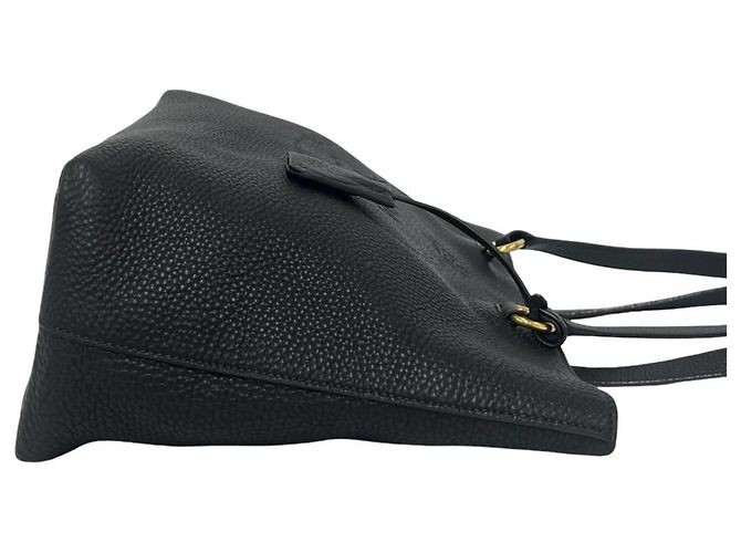 Borsa Tote in pelle con logo impresso Prada Nero - vista 6