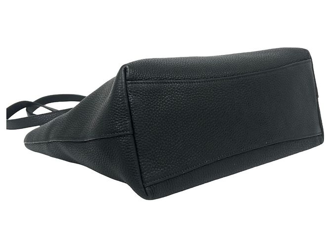 Borsa Tote in pelle con logo impresso Prada Nero - vista 7