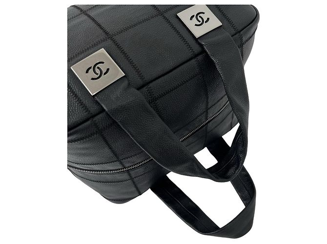 Borsa Chanel Chocolate Bar Caviar Nero - vista 4