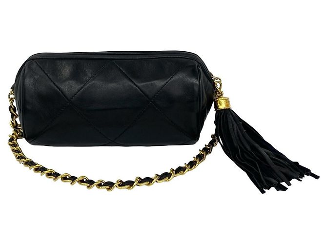 Borsa a tracolla Chanel Matelassé Coco Mark Nero - vista 3