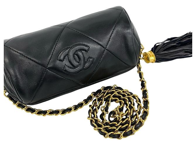 Borsa a tracolla Chanel Matelassé Coco Mark Nero - vista 4
