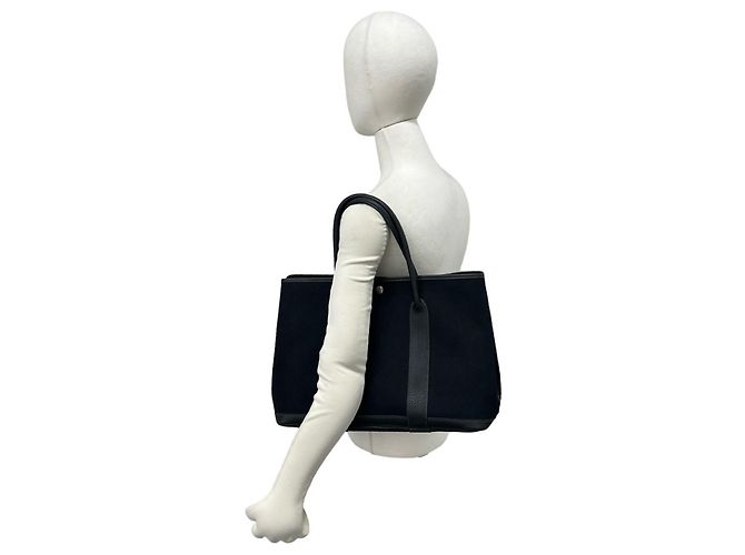 Hermès Borsa Tote HERMES Garden Party PM Nero - vista 2