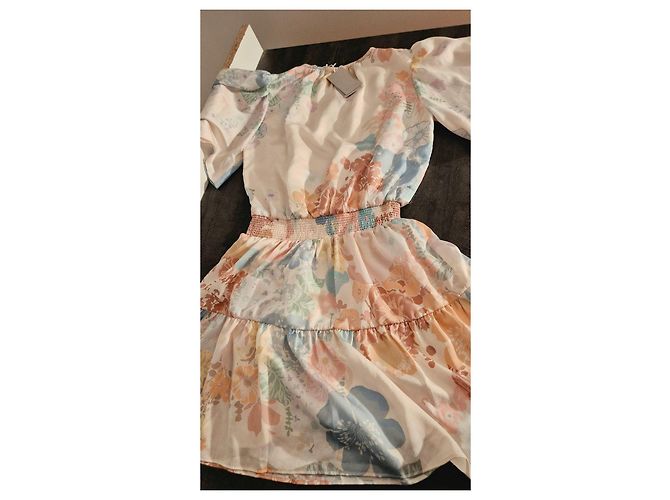 Vanessa Bruno kurzes Blumenprint-Kleid Pink Blau Mehrfarben Beige Grün Orange Gelb - Ansicht 11
