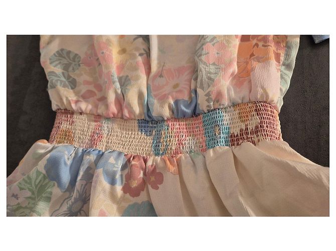 Vanessa Bruno kurzes Blumenprint-Kleid Pink Blau Mehrfarben Beige Grün Orange Gelb - Ansicht 9