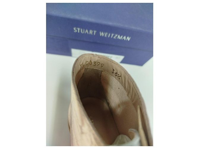 Stuart Weitzman Stivaletti Camoscio e Pelle Metallizzata Cognac Taupe - vista 5