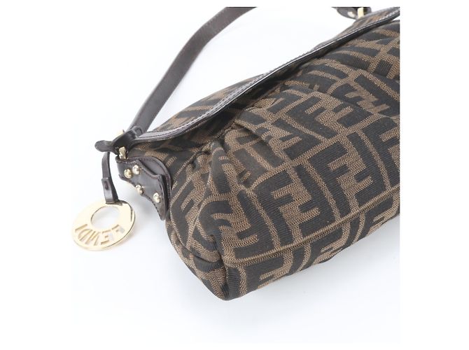 Fendi Zucca 8BR445 Schultertasche aus Leder Braun - Ansicht 5